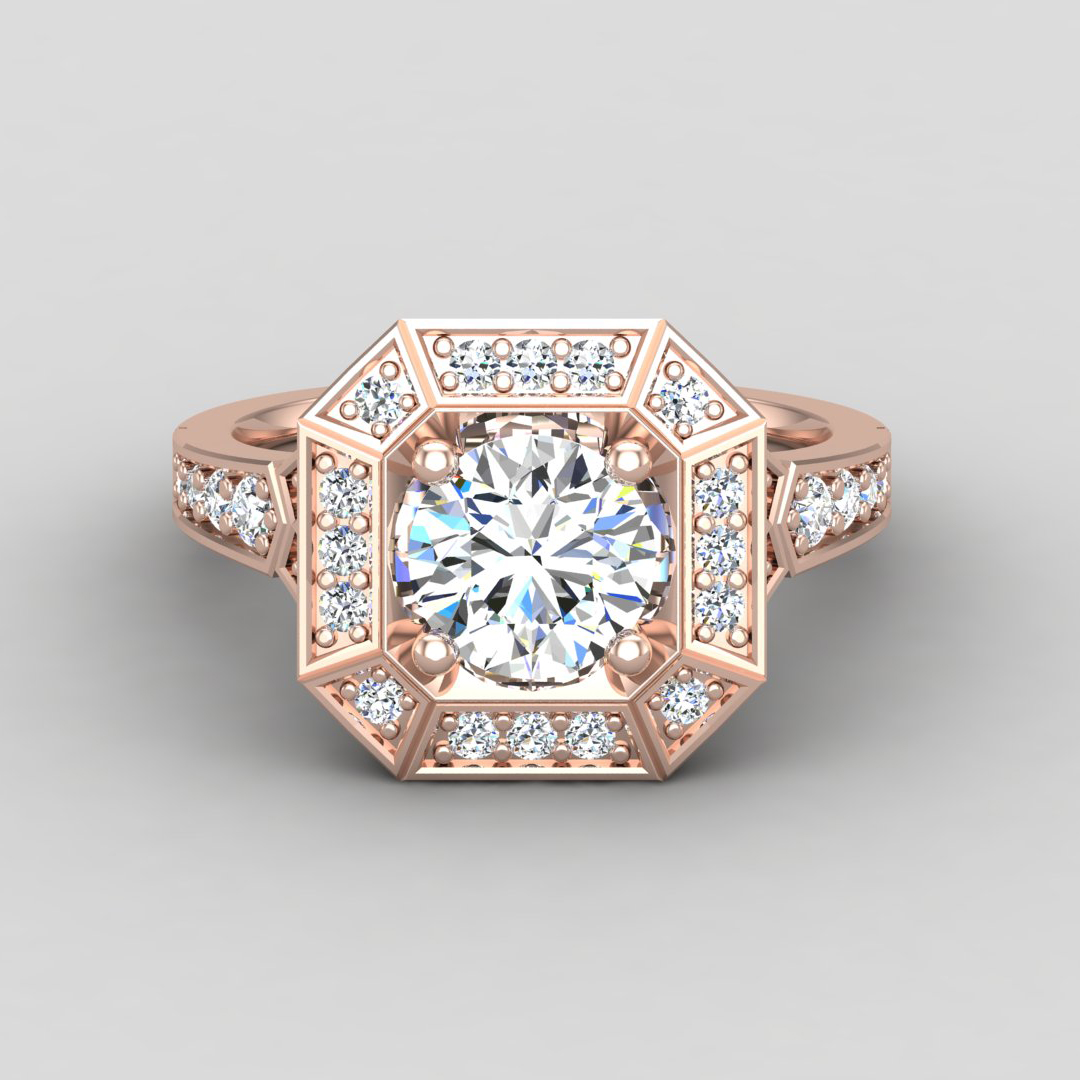 Alessandra Halo Engagement Ring